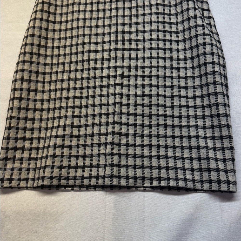 J. Jill‎ Black and Gray Checkered Ponte Skirt Size M